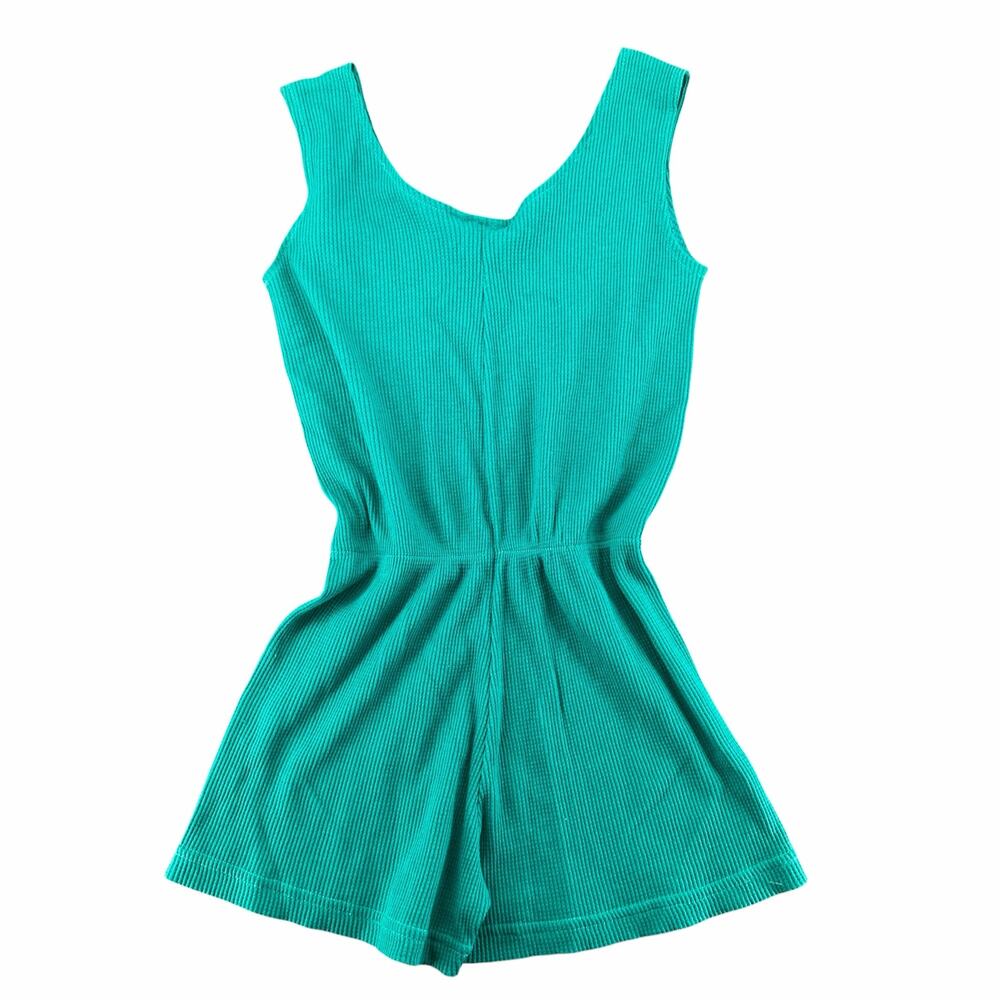 Vintage Florida Souvenir Teal Knit Romper Gator Creek Made in the USA Medium - Picture 4 of 8